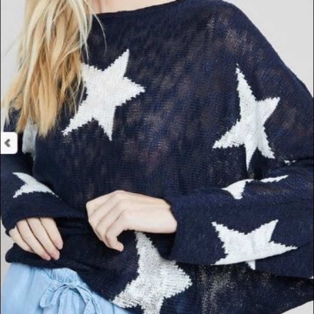 Star Dolman Sweater In Navy (multiple sizes)
